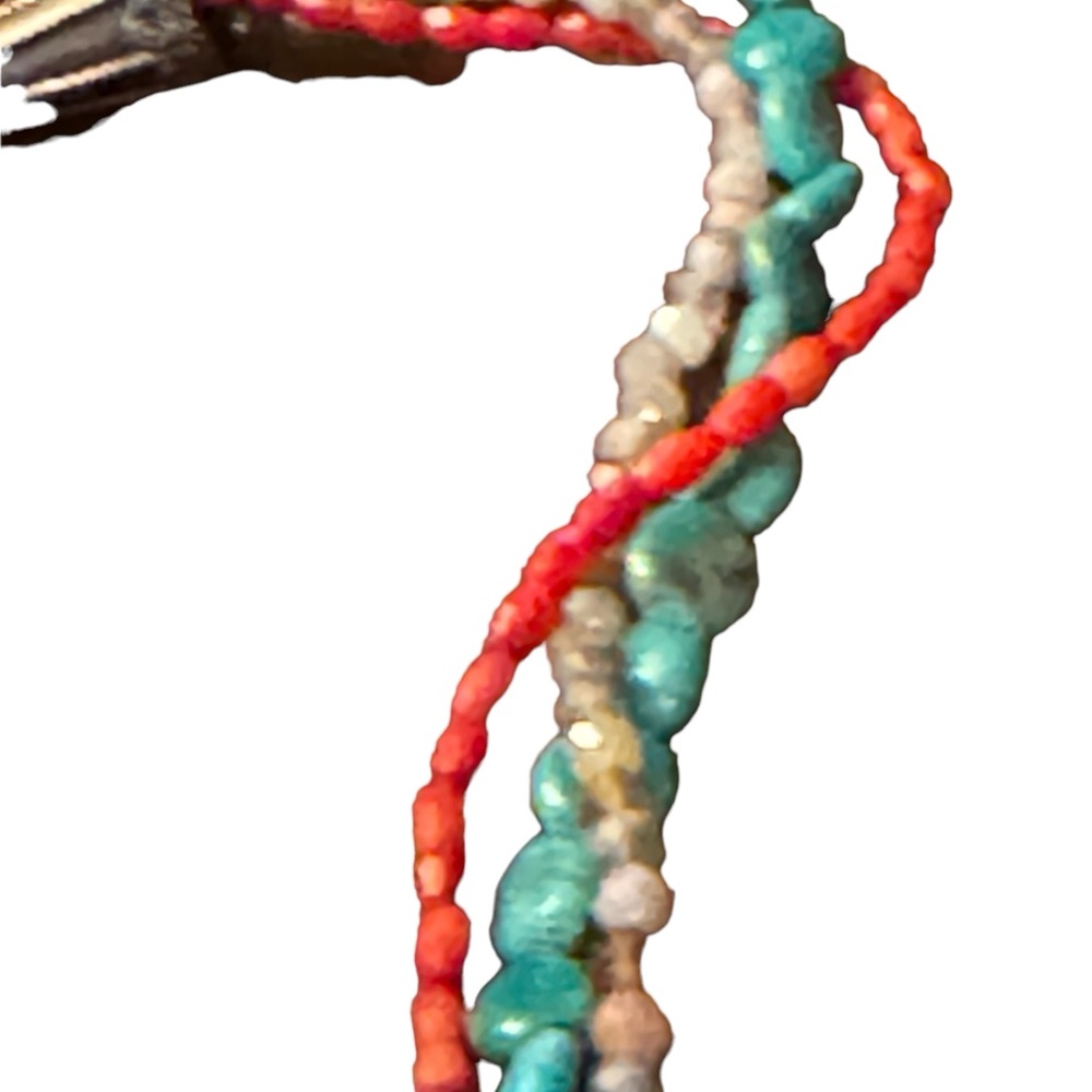 Barse sterling silver 925 multi strand gemstone flower southwestern  necklace - Picture 8 of 8